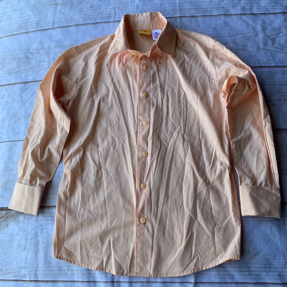 Young Kings by Steve Harvey Peach Button Down Shirt Size 10
